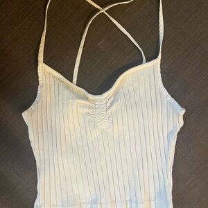 Zara White Ribbed Camisole